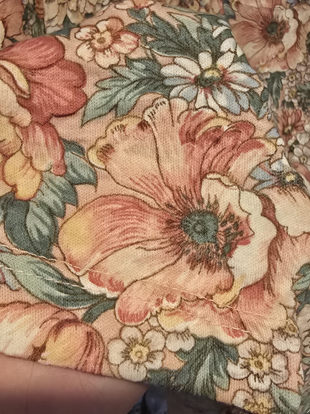 90s Vintage Floral Maxi Skirt With Pockets - Pink & Green Floral - Picture 7 of 13